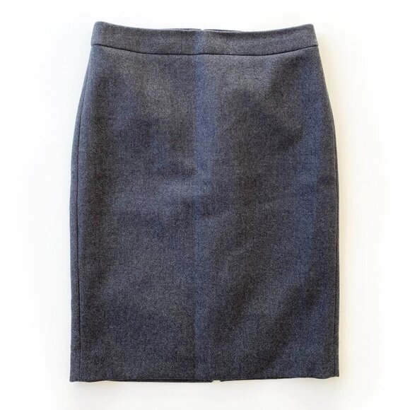 J.Crew Womens Gray Wool No. 2 Pencil Skirt Size 2 Classic Office Academia Preppy - Picture 3 of 13